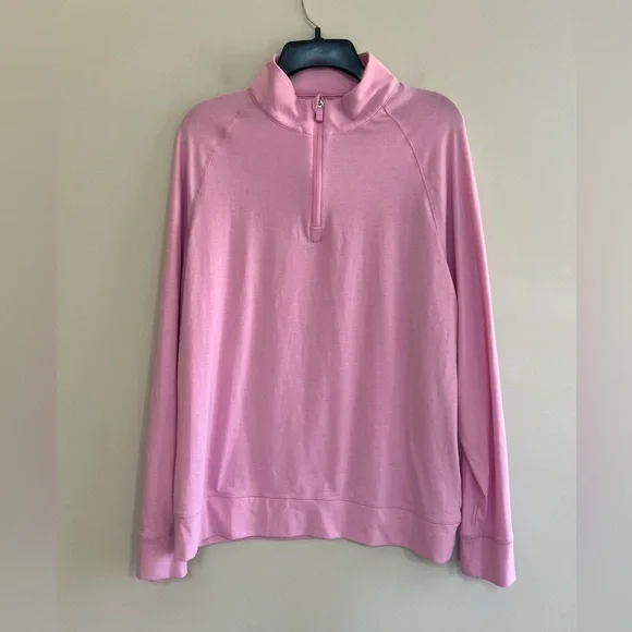 G/FORE 1/4 Zip Luxe Staple Midlayer Golf Pullover in Lilac Light Purple Pink, M - Picture 2 of 9